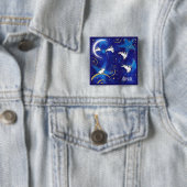 Badge Carré 5 Cm Compte des lapins (En situation)
