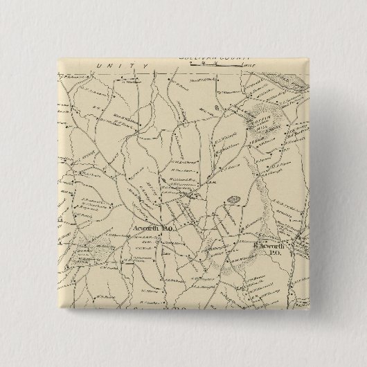 Badge Carré 5 Cm Comté d'Acworth, Sullivan (Devant)