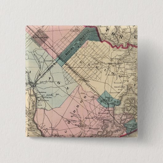 Badge Carré 5 Cm Comté d'Atlantic, New York (Devant)