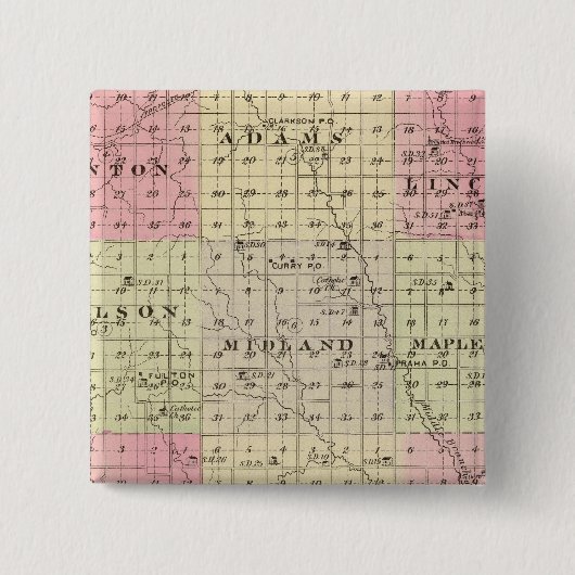 Badge Carré 5 Cm Comté de Colfax, Nebraska (Devant)