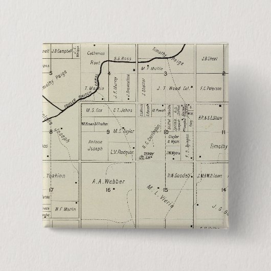 Badge Carré 5 Cm Comté de Fresno, Californie 12 (Devant)