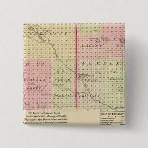 Badge Carré 5 Cm Comté de Garfield et Wheeler, Nebraska