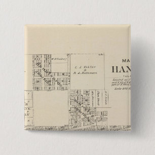 Badge Carré 5 Cm Comté de Hanford, Tulare