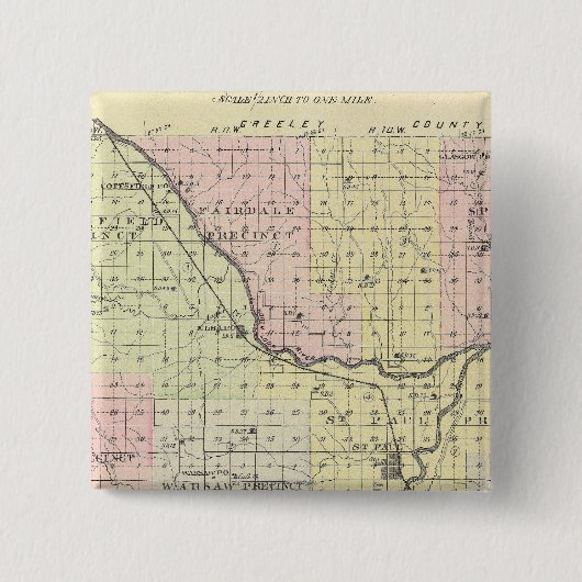 Badge Carré 5 Cm Comté de Howard, Nebraska (Devant)