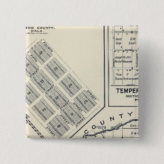 Badge Carré 5 Cm Comté de Madera, Californie 3 (Devant)