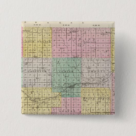 Badge Carré 5 Cm Comté de Norton, Kansas (Devant)