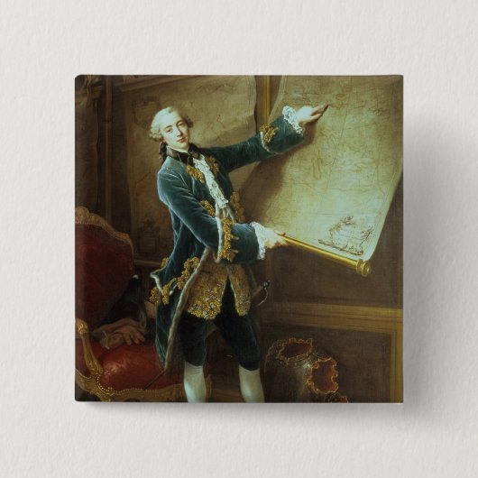 Badge Carré 5 Cm Comte de Vaudreuil, 1758 (Devant)