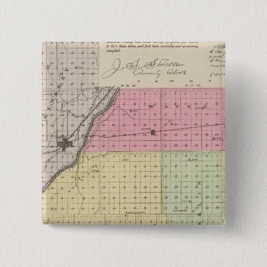 Badge Carré 5 Cm Comté d'Edwards, Kansas (Devant)