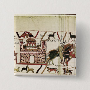 Badge Carré 5 Cm Comte Harold de tapisserie de Bayeux au duc de la