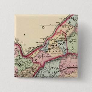 Badge Carré 5 Cm Comtés de Tyler, Ritchie, Pleasants, Wood, Wirt