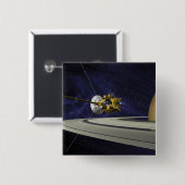 Badge Carré 5 Cm Concept artistique de Cassini (Devant & derrière)