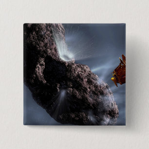 Badge Carré 5 Cm Concept artistique de Deep Impact's Encounter