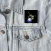 Badge Carré 5 Cm Concept de décollage d'un équipage (En situation)