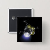 Badge Carré 5 Cm Concept de décollage d'un équipage (Devant & derrière)