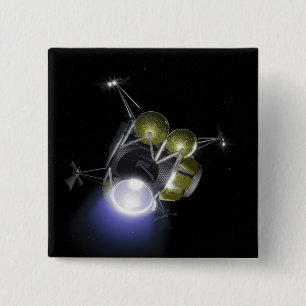 Badge Carré 5 Cm Concept d'un équipage soufflant