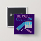 Badge Carré 5 Cm Concepteur d'intérieur (Devant & derrière)