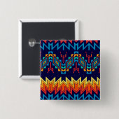 Badge Carré 5 Cm Conception abstraite de la conception tribale (Devant & derrière)