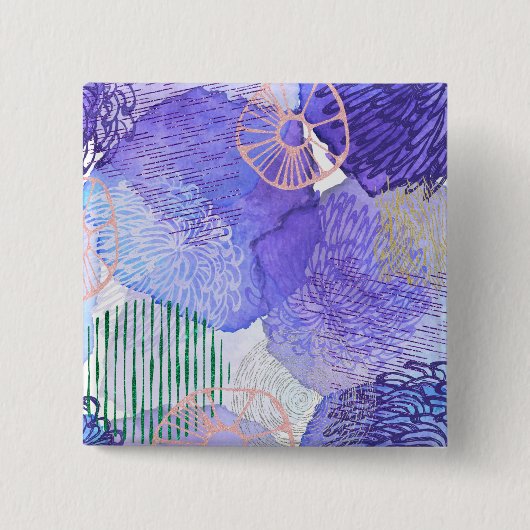 Badge Carré 5 Cm Conception abstraite violette (Devant)