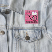 Badge Carré 5 Cm Conception cardiaque de rythme de boutons de (En situation)