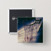 Badge Carré 5 Cm Conception de basket-ball cool (Devant & derrière)