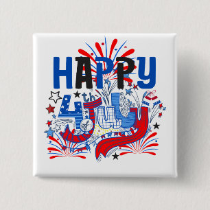Badge Carré 5 Cm Conception de célébration patriotique du 4 juillet