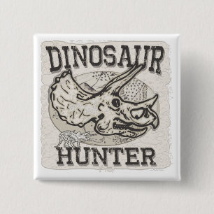 Badge Carré 5 Cm Conception de chasseur de dinosaure des studios de