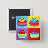 Badge Carré 5 Cm Conception de curling Pop Art Rocks (Devant & derrière)