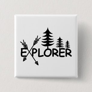 Badge Carré 5 Cm Conception de l'explorateur - Bouton
