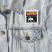 Badge Carré 5 Cm conception de lutte (En situation)