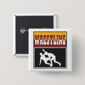 Badge Carré 5 Cm conception de lutte (Devant & derrière)