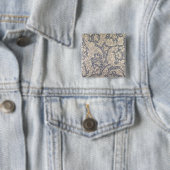 Badge Carré 5 Cm Conception de "marguerite" (textile) (En situation)