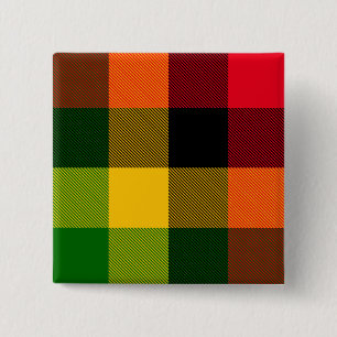 Badge Carré 5 Cm Conception de motif à carreaux de couleurs africai