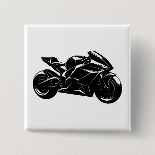 Badge Carré 5 Cm Conception de moto sportive futuriste