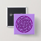 Badge Carré 5 Cm Conception de noeud violet celtique (Devant & derrière)