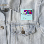 Badge Carré 5 Cm Conception de personne de bâton d'infirmière de (En situation)