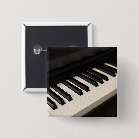 Badge Carré 5 Cm Conception de piano cool (Devant & derrière)