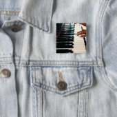 Badge Carré 5 Cm Conception de piano cool (En situation)