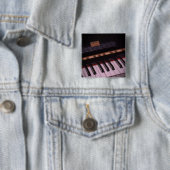 Badge Carré 5 Cm Conception de piano géniale (En situation)