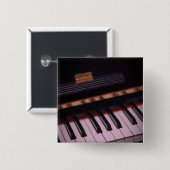 Badge Carré 5 Cm Conception de piano géniale (Devant & derrière)