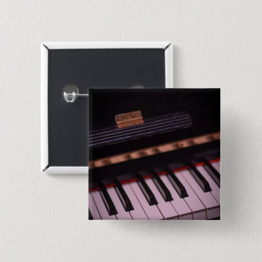 Badge Carré 5 Cm Conception de piano géniale (Devant & derrière)