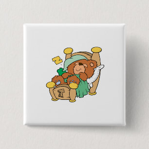 Badge Carré 5 Cm conception d'ours en peluche endormi ridicule