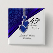 Badge Carré 5 Cm Conception du 45e anniversaire du Mariage (Devant)