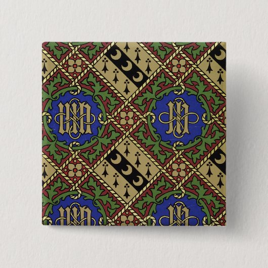 Badge Carré 5 Cm Conception ecclésiastique de papier peint (Devant)