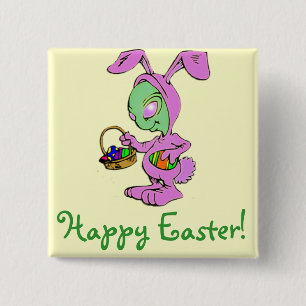 Badge Carré 5 Cm Conception étrangère de lapin de Pâques de