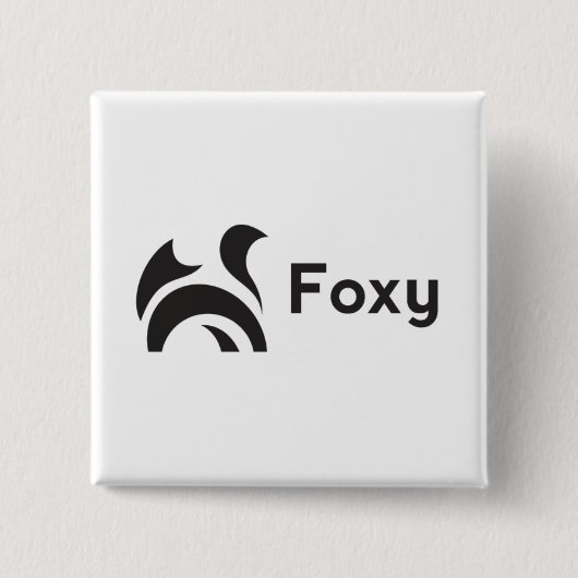 Badge Carré 5 Cm Conception Foxy (Devant)