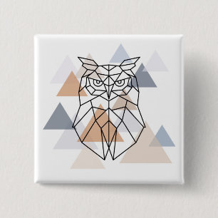 Badge Carré 5 Cm Conception géométrique de hibou