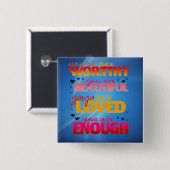 Badge Carré 5 Cm Conception motivante (Devant & derrière)