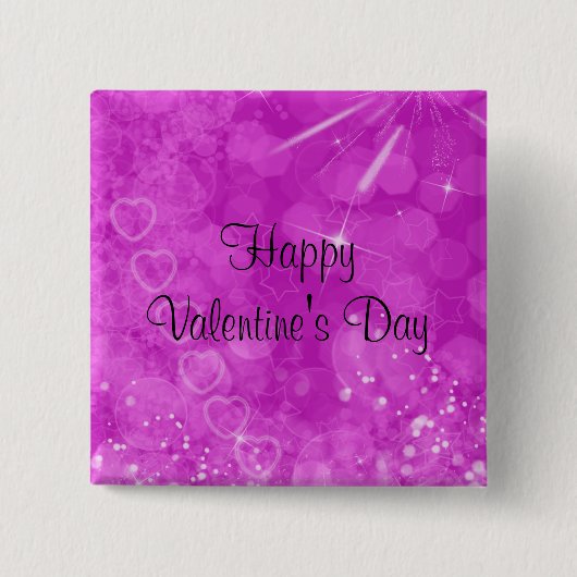 Badge Carré 5 Cm Conception rose et blanche de Valentine (Devant)