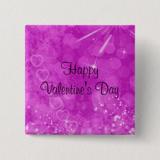 Badge Carré 5 Cm Conception rose et blanche de Valentine