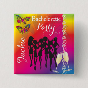 Badge Carré 5 Cm Conceptions psychédéliques de partie de